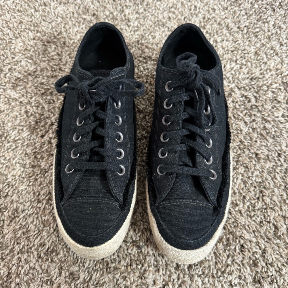 Converse All Star Espadrille Platform Shoes Size 6 in Black